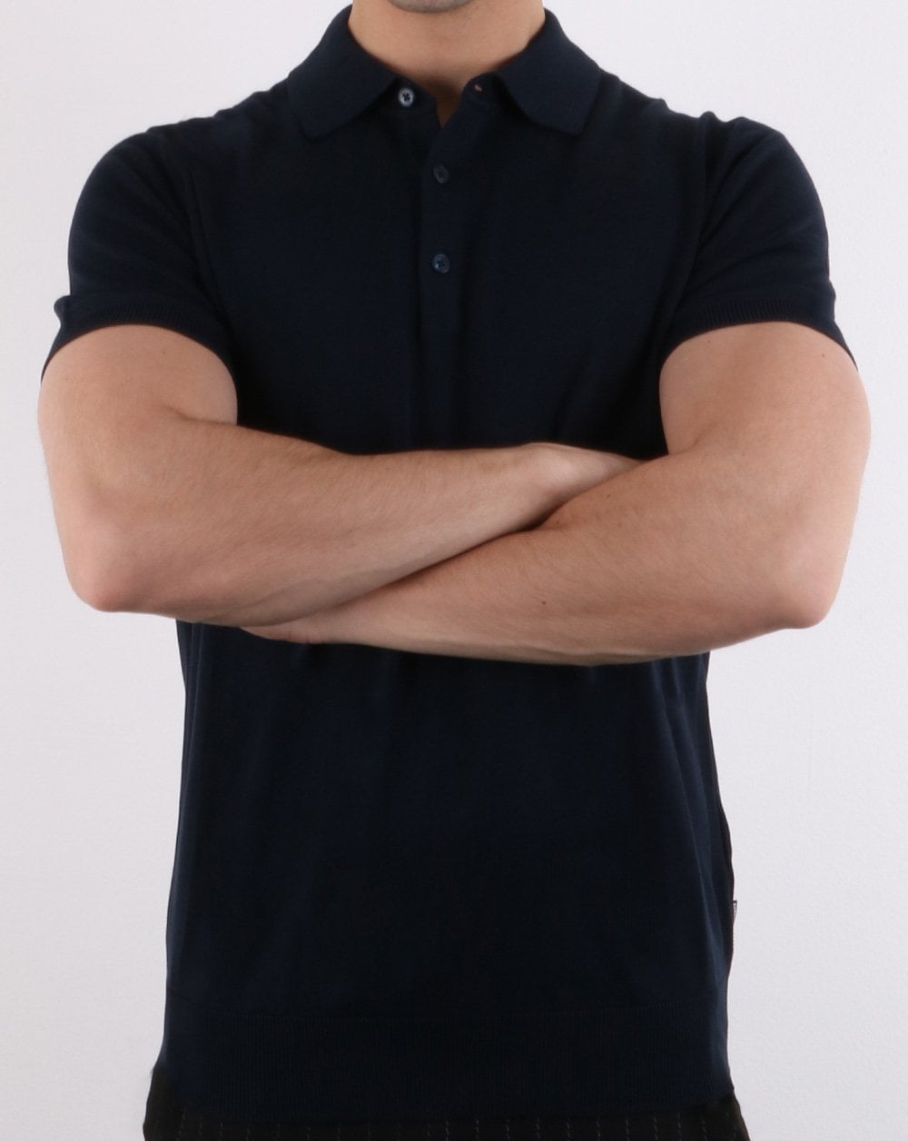 Ben Sherman Strick-Poloshirt Marineblau