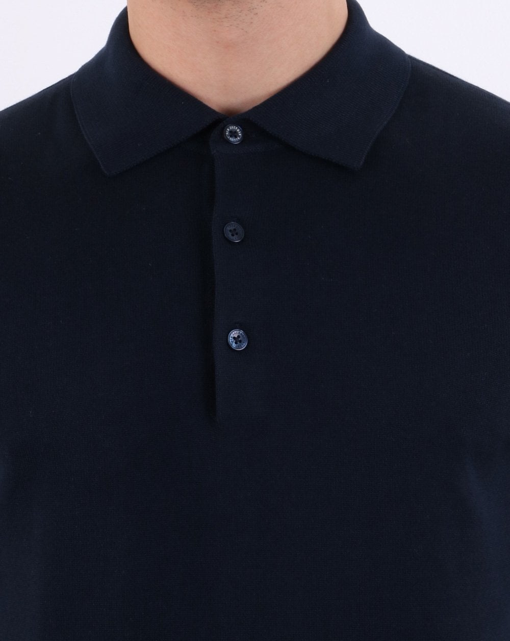 Ben Sherman Strick-Poloshirt Marineblau