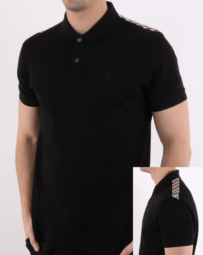 Aquascutum Hill Piqué-Poloshirt Schwarz