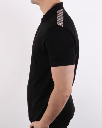 Aquascutum Hill Piqué-Poloshirt Schwarz