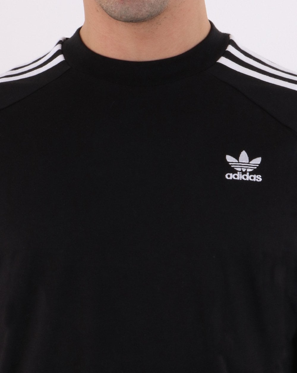 Adidas Originals – Langarm-T-Shirt mit 3 Streifen, Schwarz