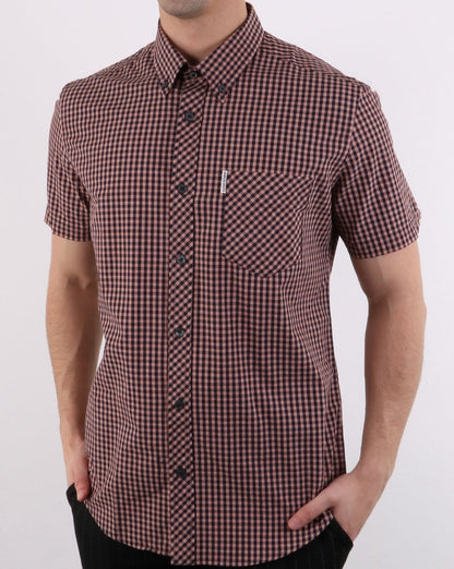 Ben Sherman – Eoe Gingham – Kurzarmhemd in Orange