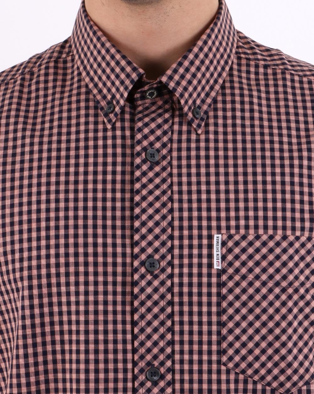 Ben Sherman – Eoe Gingham – Kurzarmhemd in Orange
