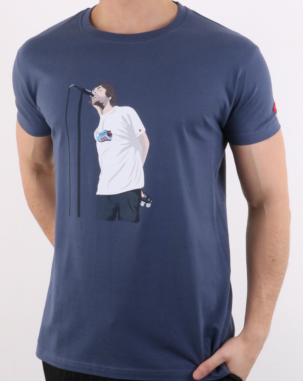 80er Casuals Liam Manchester T-Shirt Denim Blau