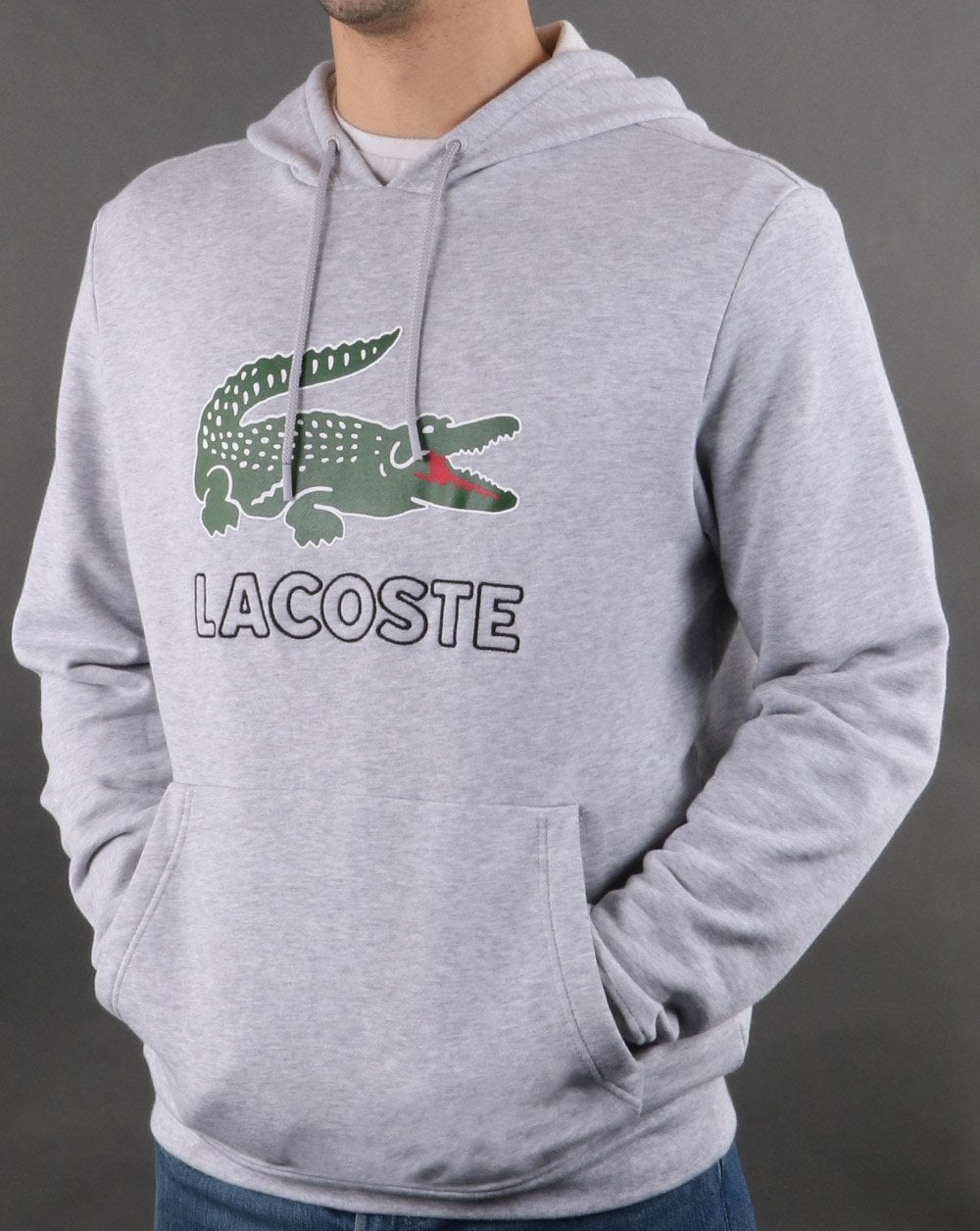 Lacoste Hooded Logo Sweatshirt Grey