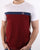 Pretty Green Front Colour Block T-shirt Burgundy