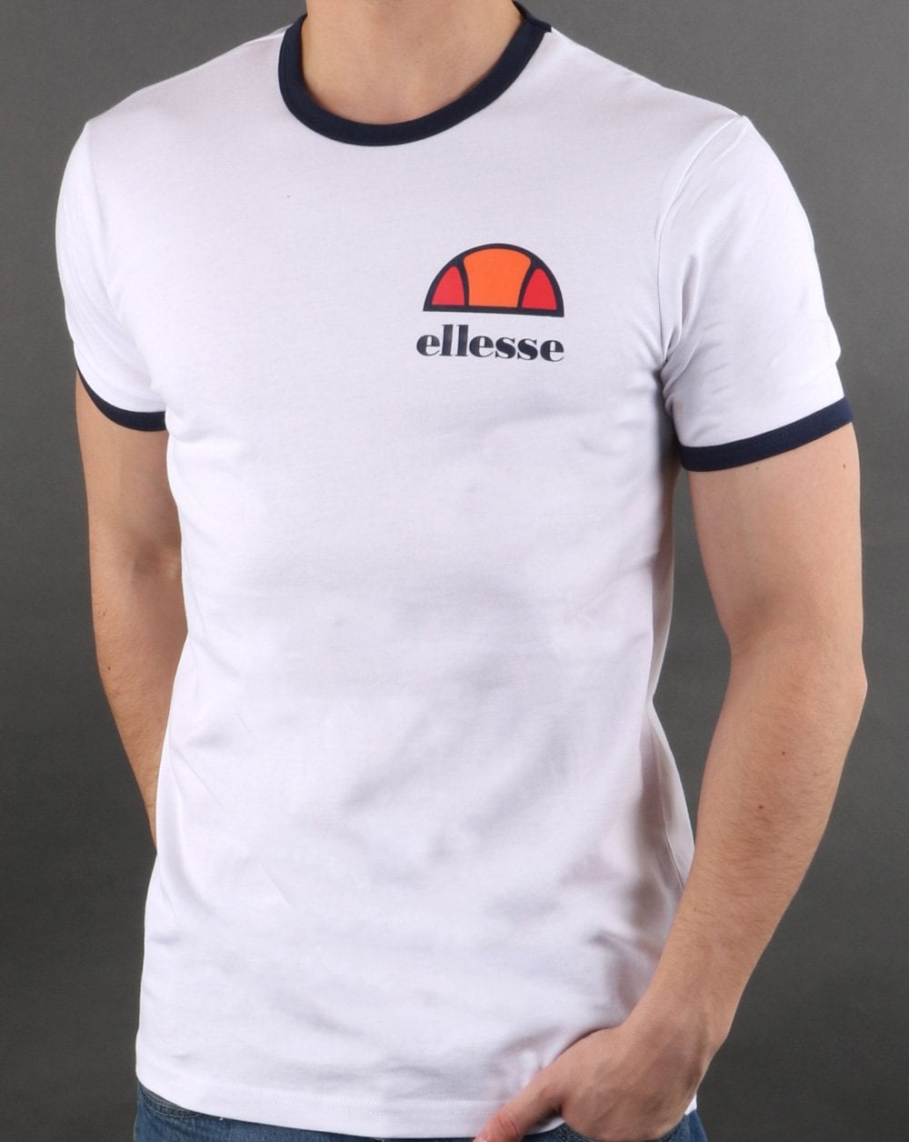 Ellesse Ringer T Shirt White