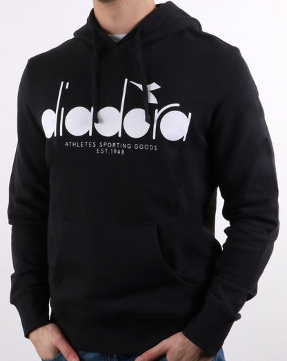 Diadora Logo Hoodie Schwarz/Optisch