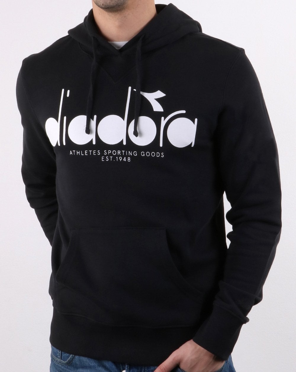 Diadora Logo Hoodie Schwarz/Optisch