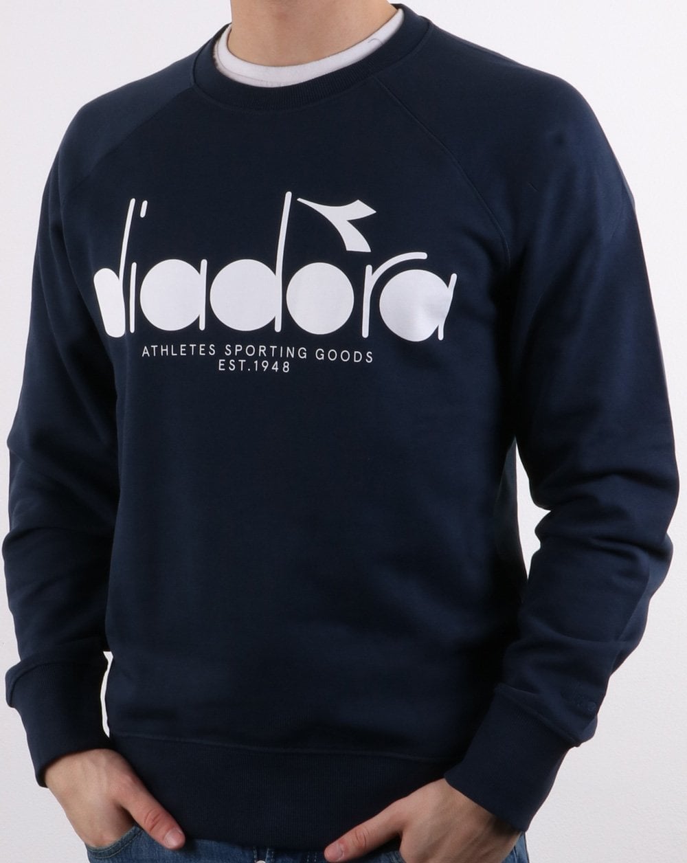 Diadora Logo-Sweatshirt Blue Denim