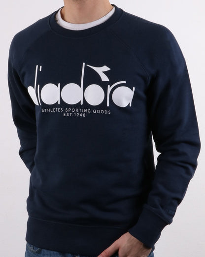 Diadora Logo-Sweatshirt Blue Denim