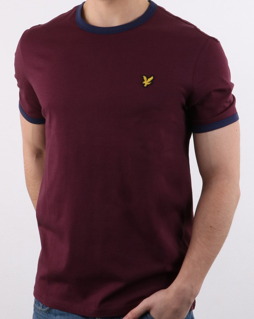 Lyle And Scott Ringer T-Shirt Burgunderrot/Marineblau