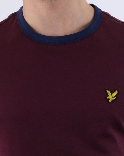 Lyle And Scott Ringer T-Shirt Burgunderrot/Marineblau