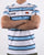 Ellesse Bold Stripe Polo Shirt White/Sky/Navy