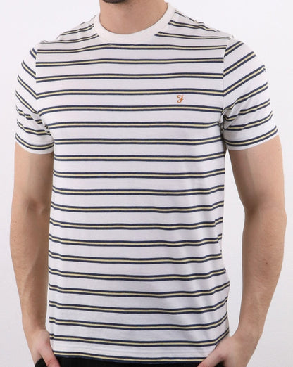 Farah House Streifen-T-Shirt Weiß