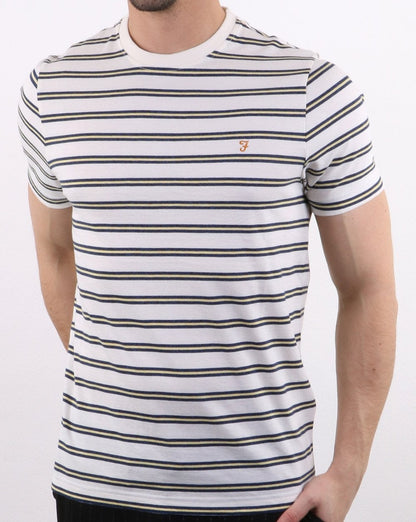 Farah House Streifen-T-Shirt Weiß