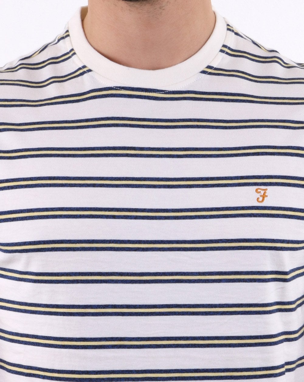 Farah House Streifen-T-Shirt Weiß