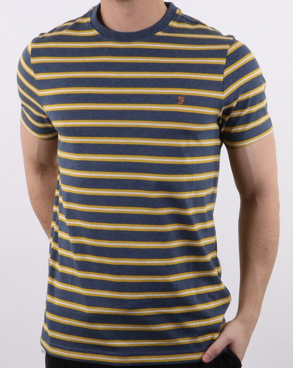 Farah House T-shirt Blue Marl/Mustard