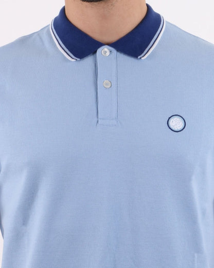 Pretty Green Piqué-Poloshirt mit Streifen in Hellblau