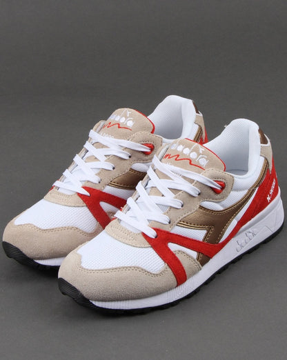 Diadora N9000 Spark Sneakers Weiß/Rot/Gold