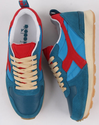 Diadora Camaro Vintage Sneakers Blau Perlmutt-Rot