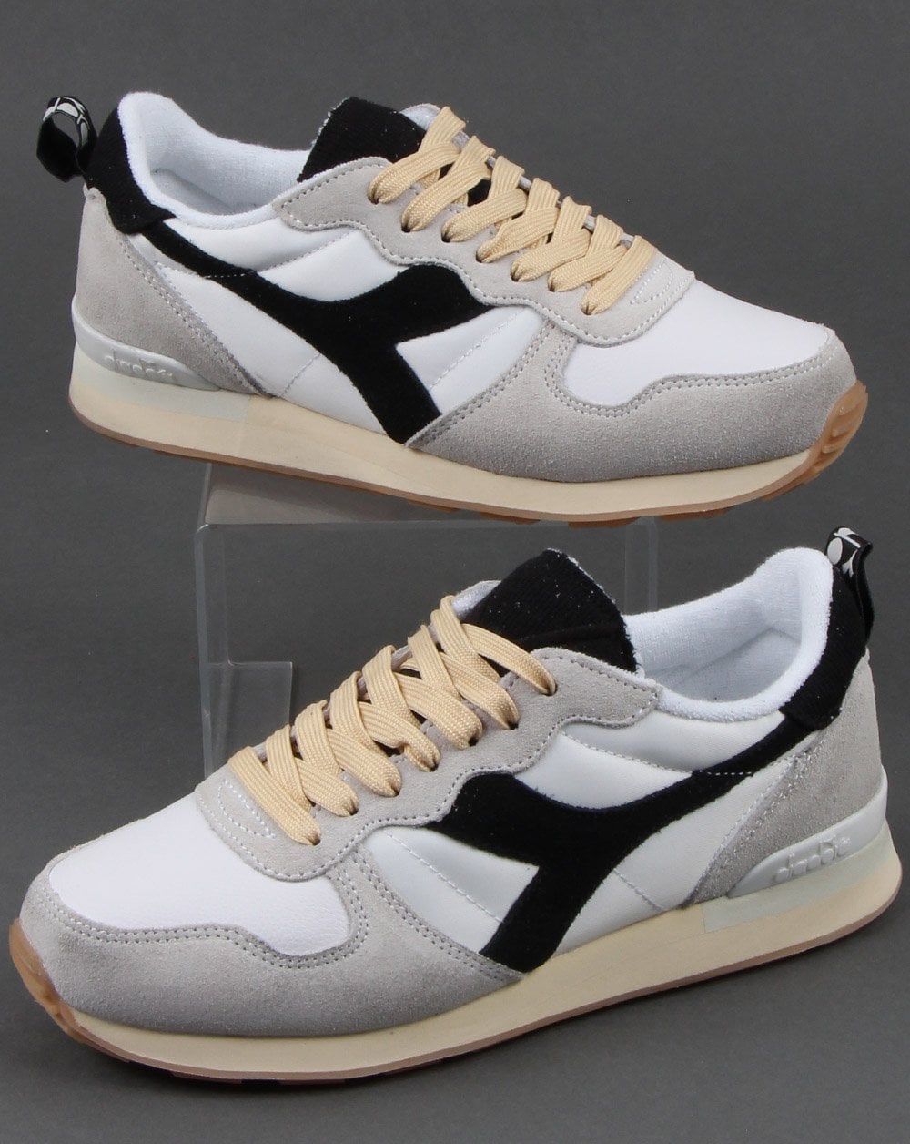 Diadora Camaro Used Look Vintage Sneaker Weiß/Schwarz