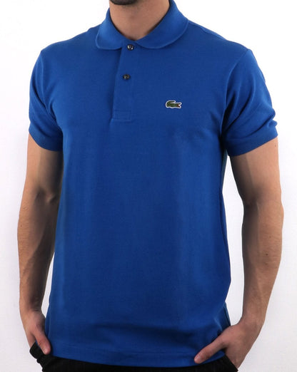 Lacoste – Klassisches Piqué-Poloshirt mit zwei Knöpfen, Blau