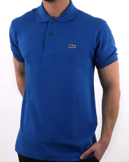 Lacoste – Klassisches Piqué-Poloshirt mit zwei Knöpfen, Blau