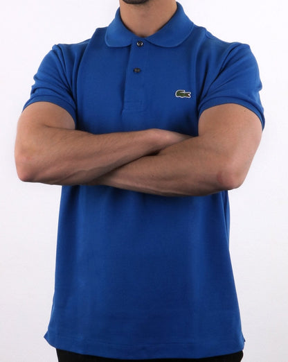 Lacoste – Klassisches Piqué-Poloshirt mit zwei Knöpfen, Blau