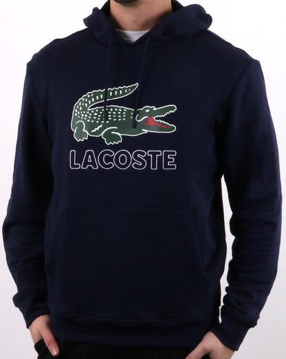 Lacoste – Kapuzen-Sweatshirt mit Logo in Marineblau