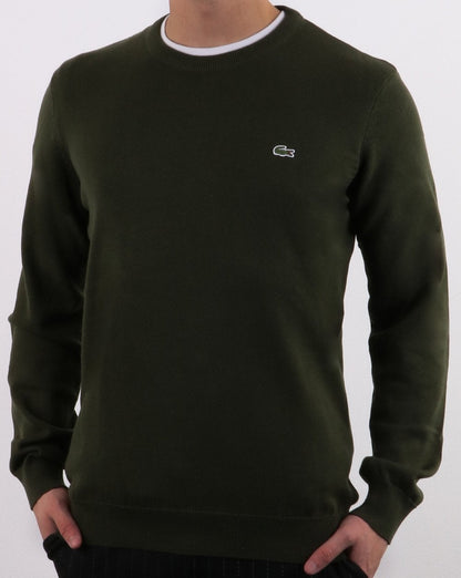Lacoste Rundhalspullover Olivgrün