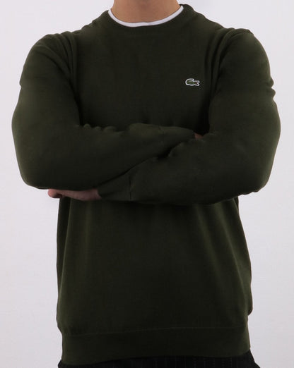 Lacoste Rundhalspullover Olivgrün