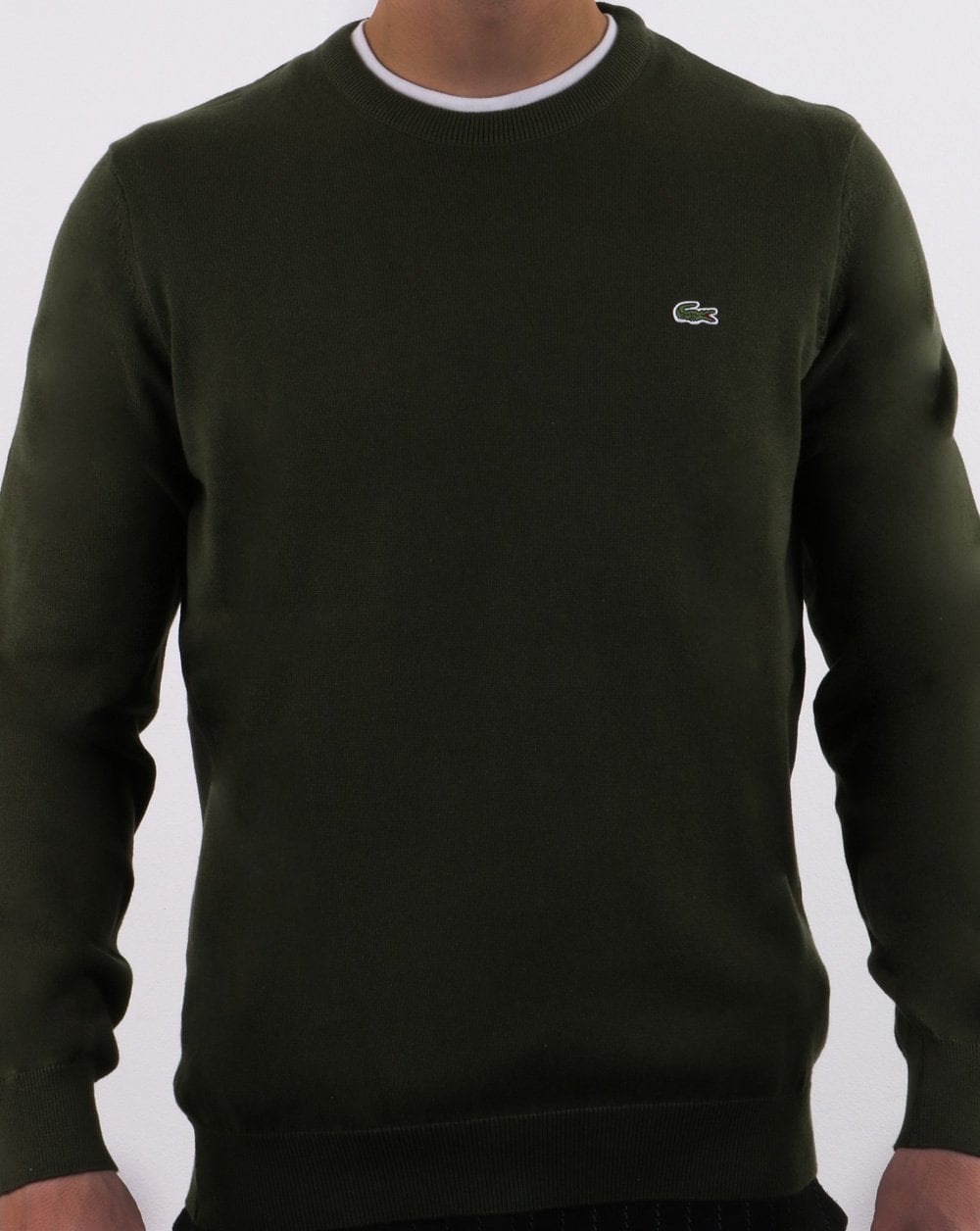 Lacoste Crew Neck Jumper Olive Green