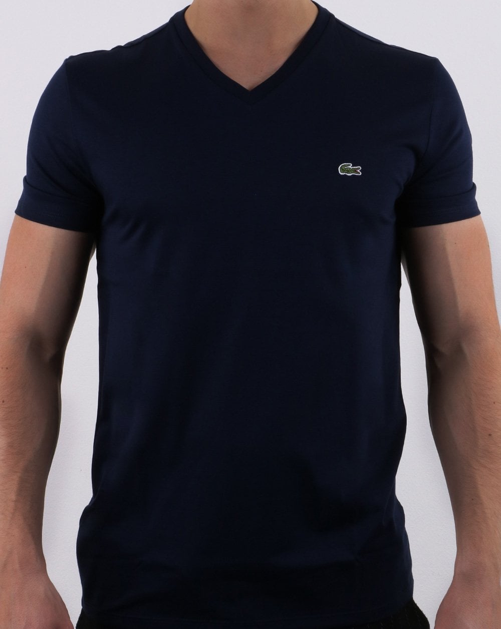 Lacoste T-Shirt mit V-Ausschnitt Marineblau
