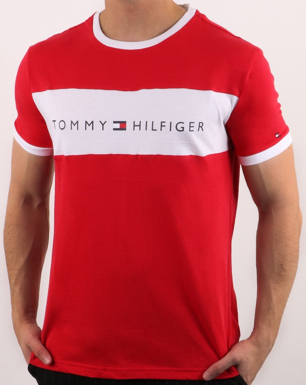 Tommy Hilfiger Logo Flag T-Shirt Rot