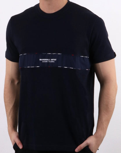 Marshall Artist – Casa – Kariertes T-Shirt in Marineblau