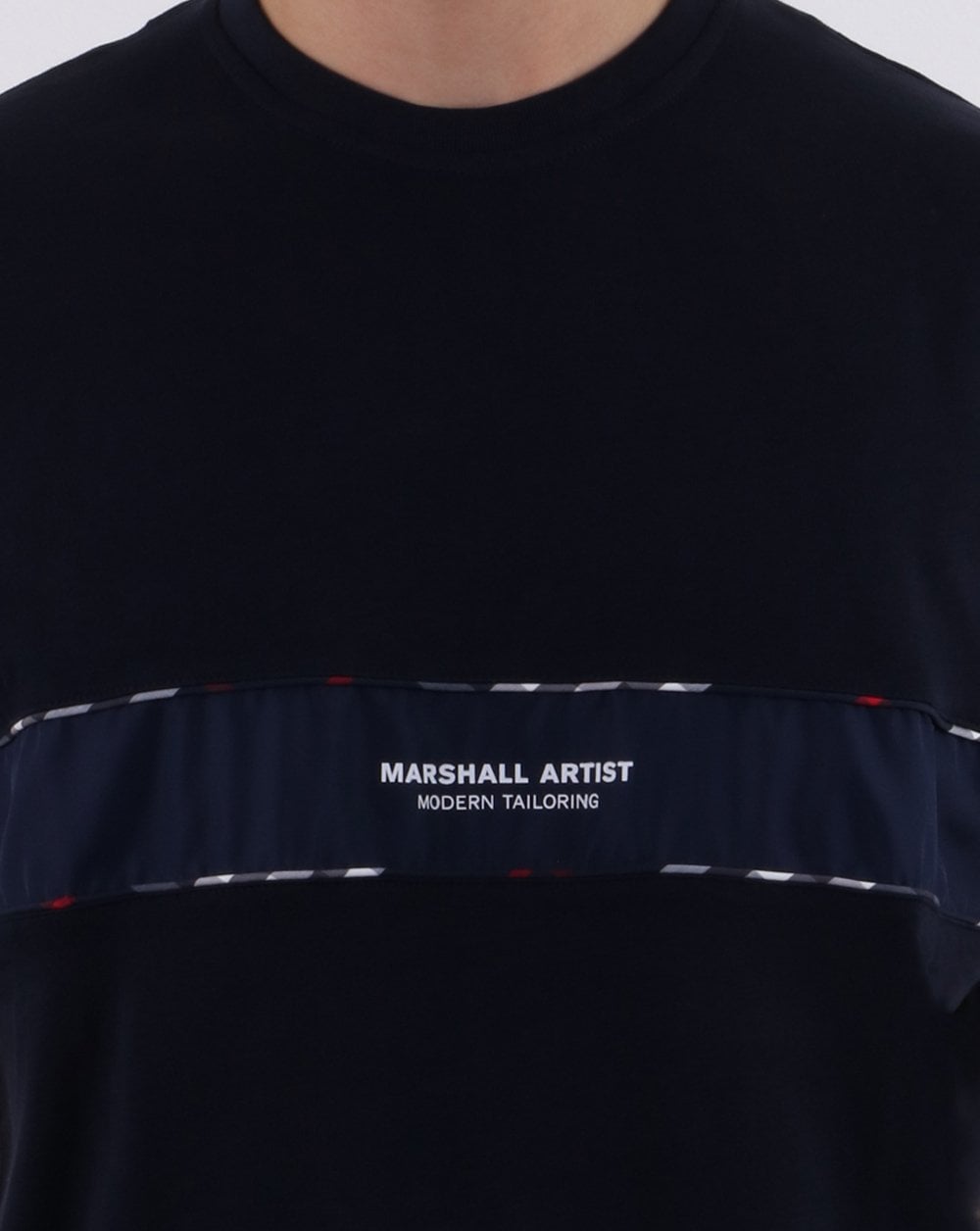 Marshall Artist – Casa – Kariertes T-Shirt in Marineblau