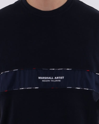 Marshall Artist – Casa – Kariertes T-Shirt in Marineblau