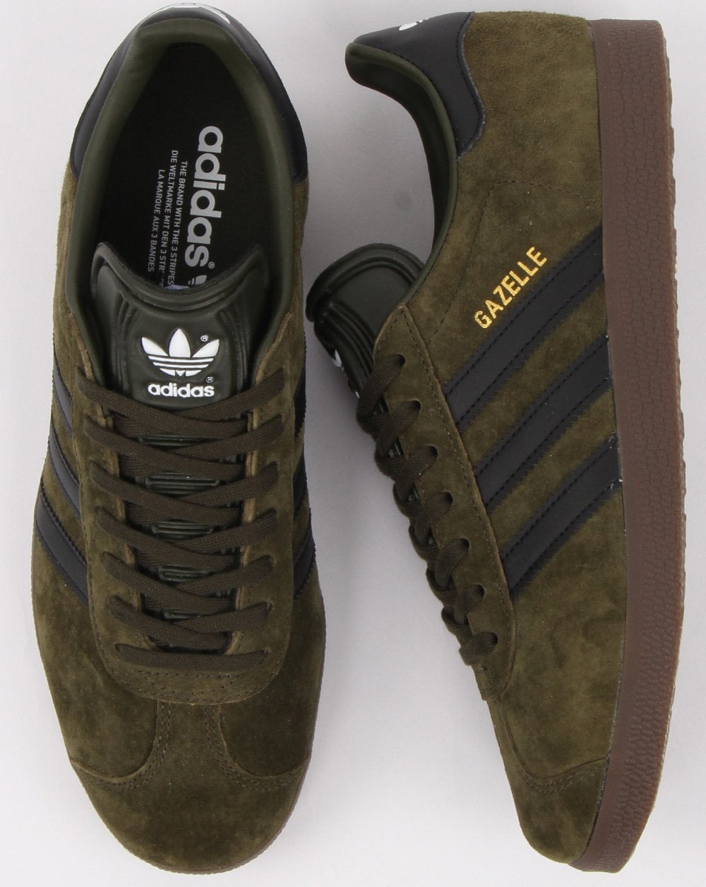 Adidas Gazelle Sneakers Nachtoliv/Schwarz/Gummi