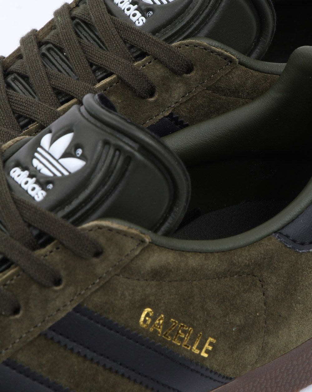 Adidas Gazelle Trainers Night Olive/Black/Gum