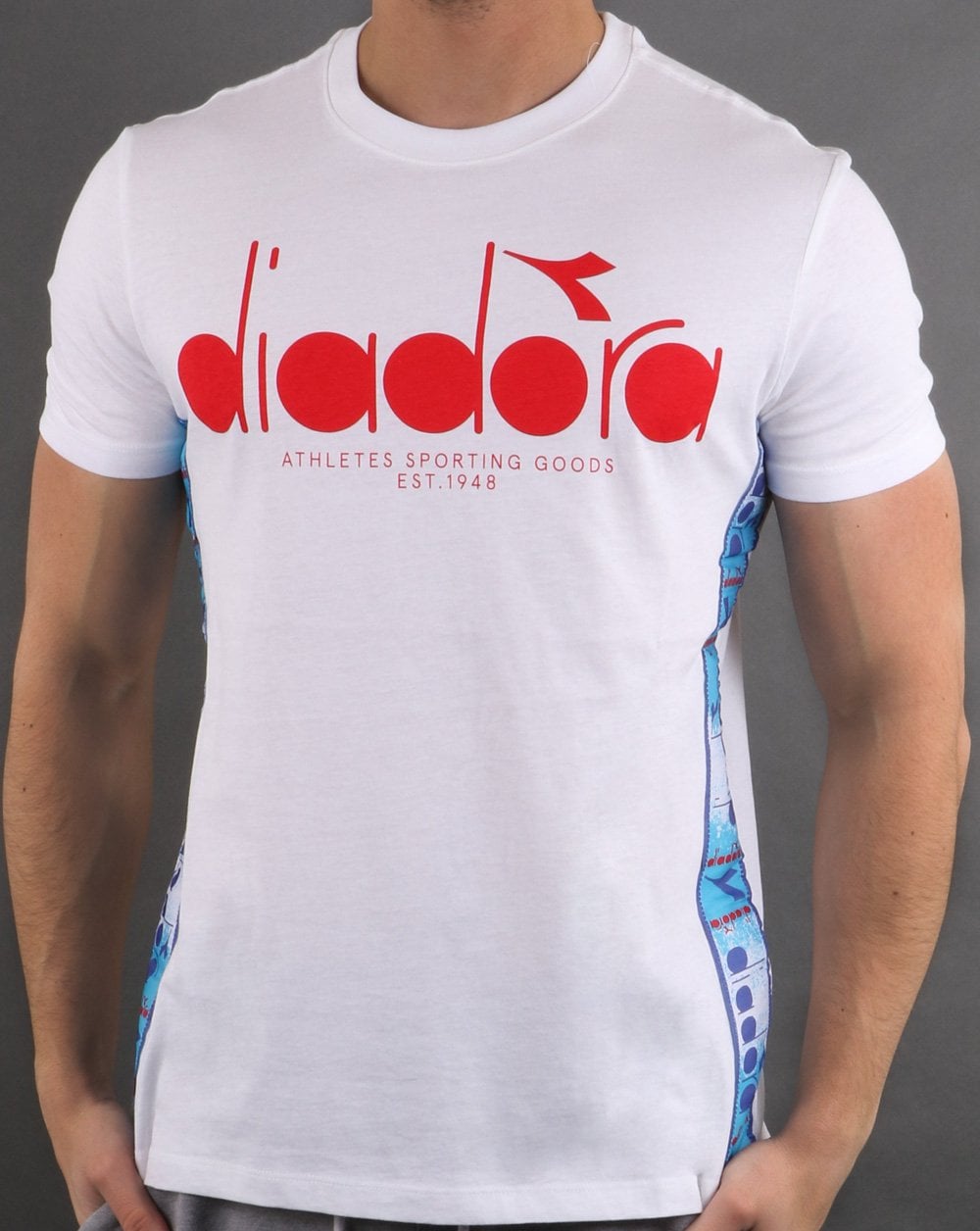 Diadora 5palle Offside T-Shirt Superweiß/Karminrot