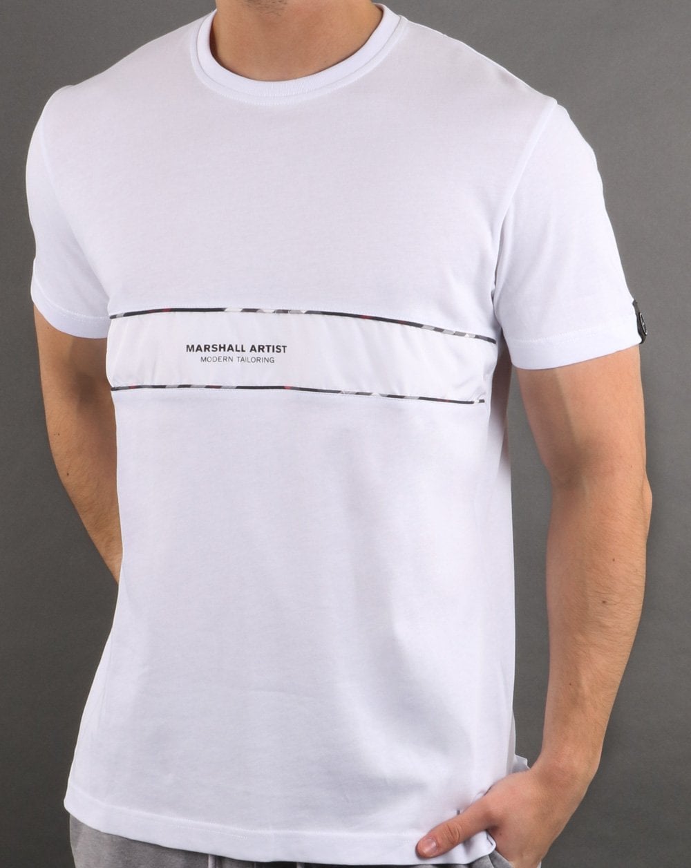 Marshall Artist – Casa – Kariertes T-Shirt in Weiß