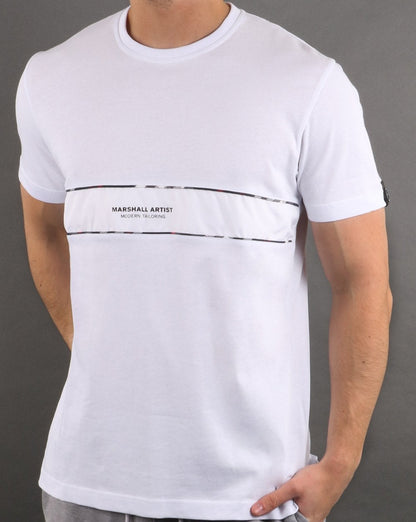 Marshall Artist – Casa – Kariertes T-Shirt in Weiß