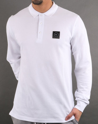 Marshall Artist Langarm-Poloshirt Weiß