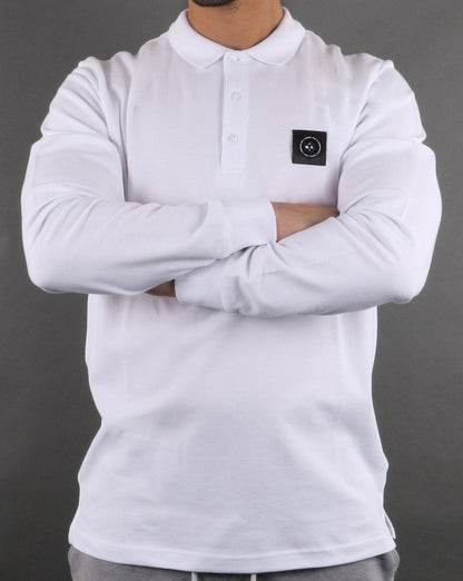 Marshall Artist Langarm-Poloshirt Weiß