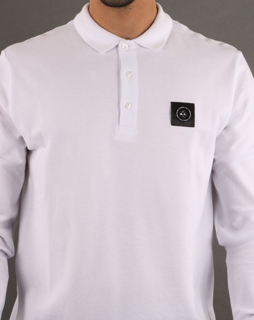 Marshall Artist Langarm-Poloshirt Weiß