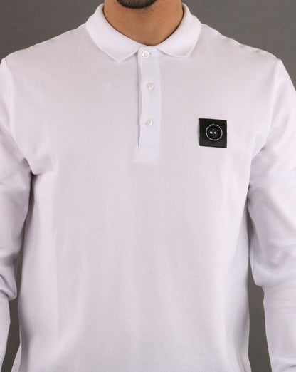 Marshall Artist Langarm-Poloshirt Weiß