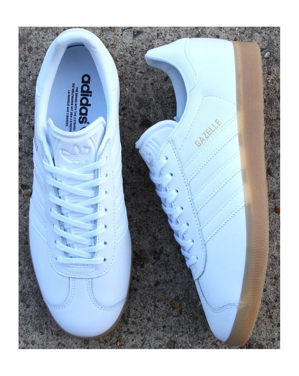 Adidas Gazelle Sneakers Weiß Leder - Gummi