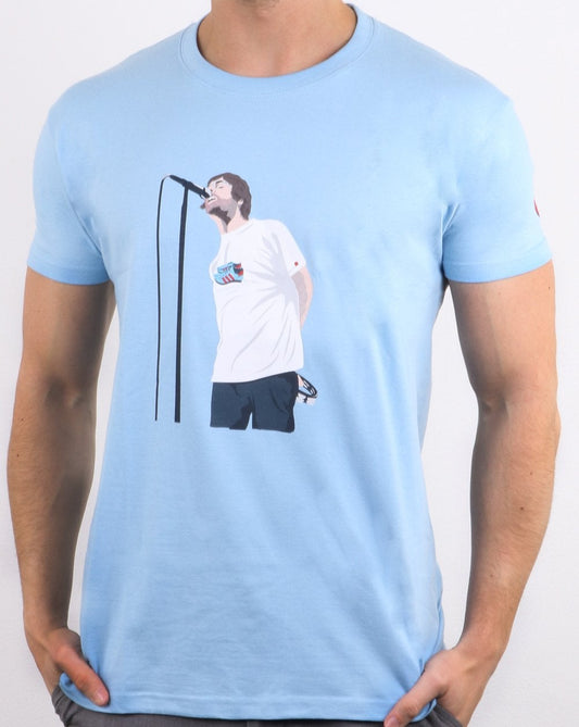 80er Casuals Liam Manchester T-Shirt Himmelblau