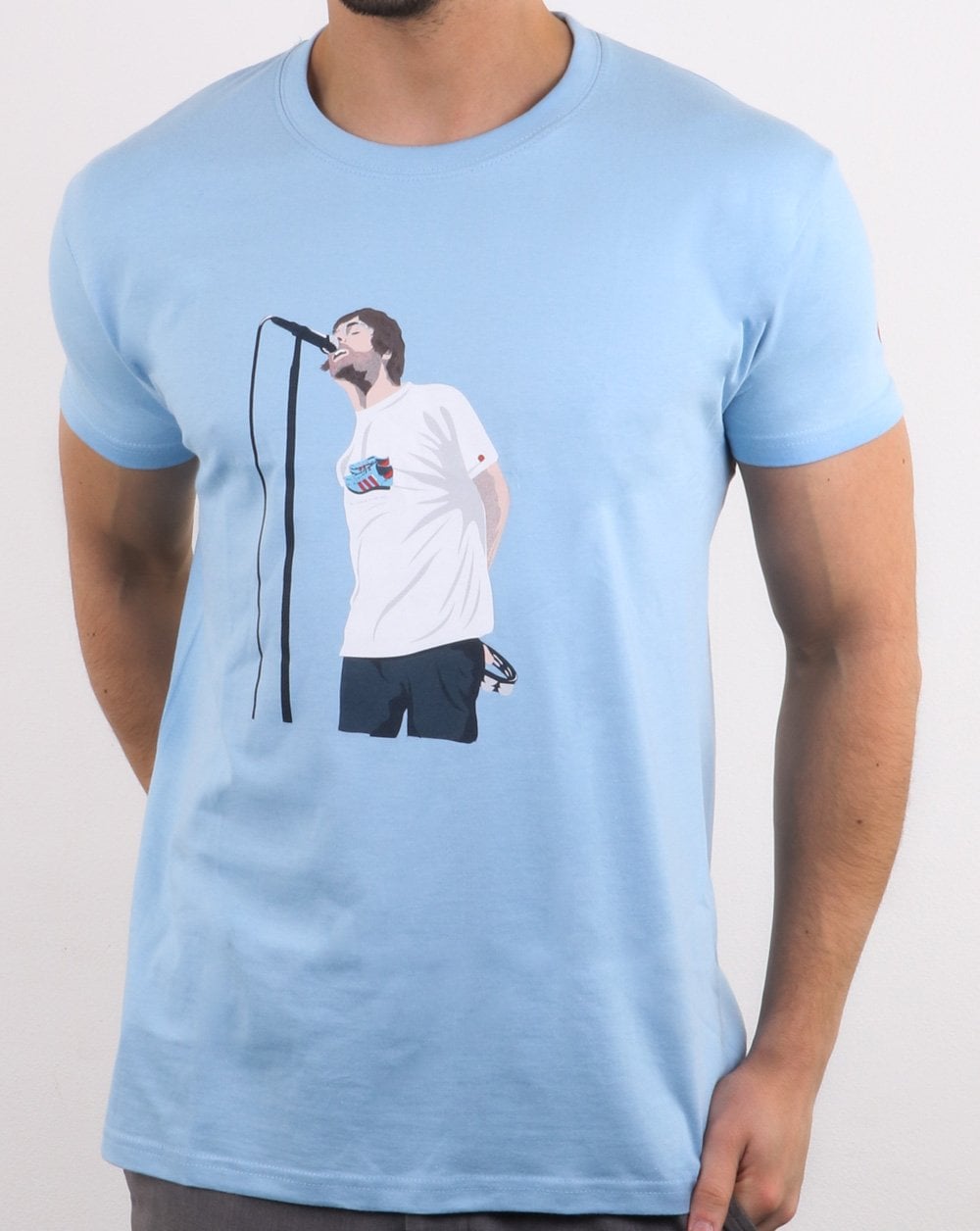 80er Casuals Liam Manchester T-Shirt Himmelblau